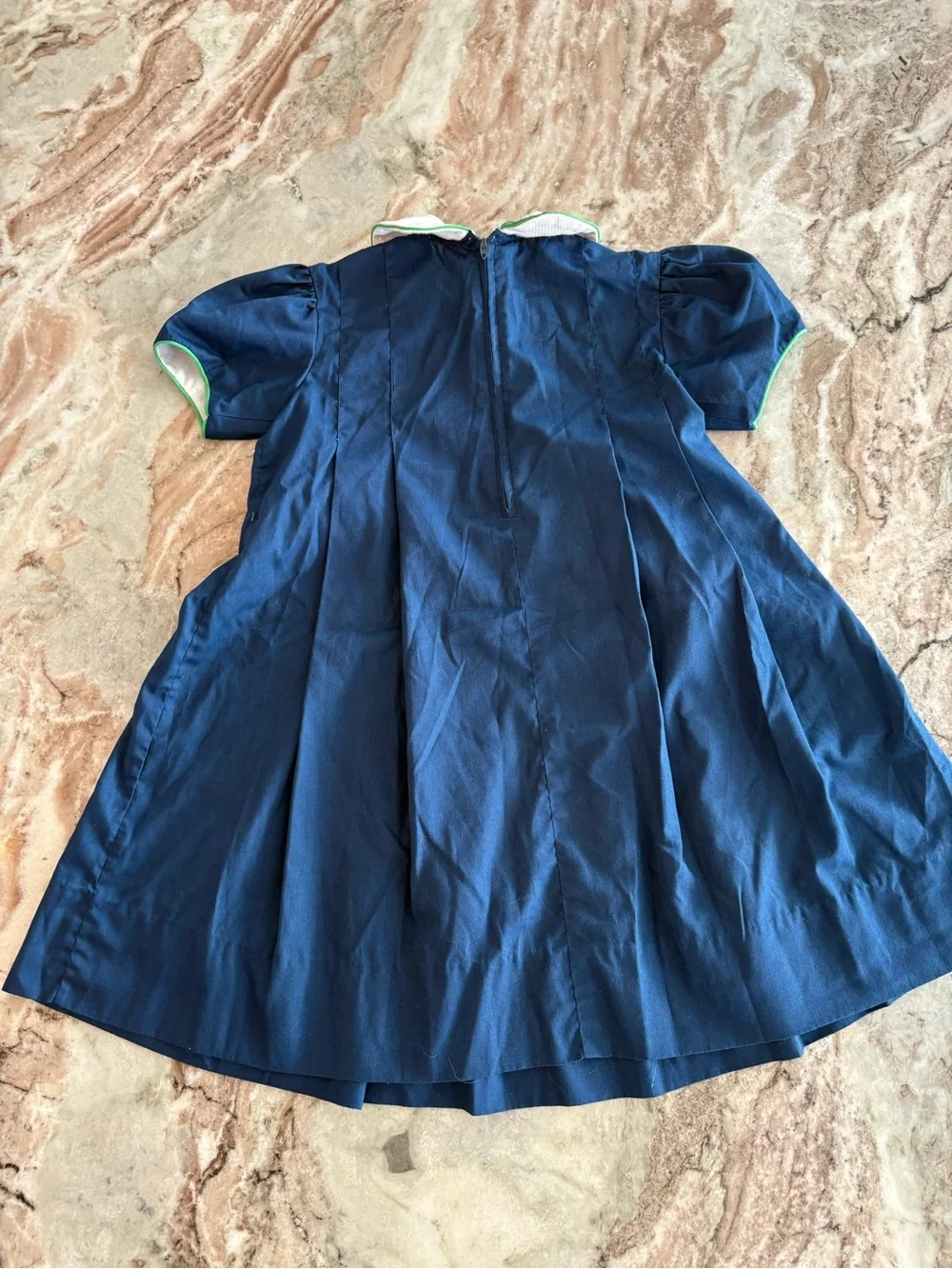 Jayne Copeland Vintage Girls Pleated Short Sleeve Dress 6X Rose Appilque Preppy
